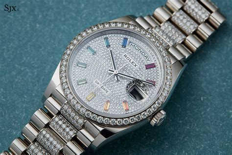 rolex rainbow bezel replica|rolex day date 36 rainbow.